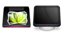 黑色和粉色主题电脑PNG图标